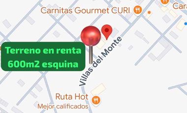 TERRENO DE 600m2 EN RENTA