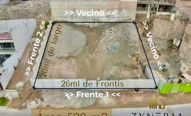 Terreno Premium en Casuarinas Sur: 520 m², Doble Frente y Parámetros para 3 Pisos