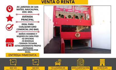 LOCAL COMERCIAL  VENTA O RENTA – JARDINES DE SAN MATEO EDO MEX