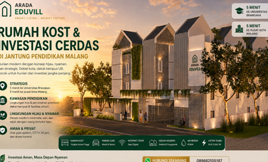 Rumah Kost Mewah Cuma 5 Menit Dari Kampus UB Malang