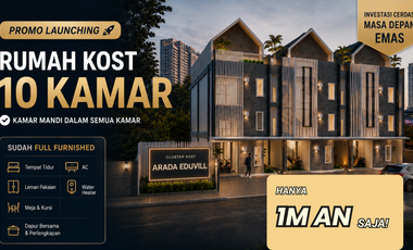 Rumah Kost 10 Kamar Full Furnished Harga Promo 1M an Dekat Kampus UB Malang