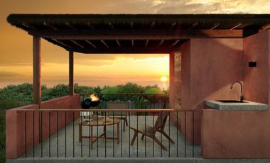 Casa de diseño con vista al mar y alberca en La Barra, Puerto Escondido