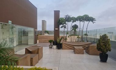 ALQUILO EXCLUSIVO DEPARTAMENTO NUEVO -COCHERA - 1 DOR. -BARRANCO LÍMITE MIRAFLORES - VISTA PANORÁMICA - PISO 16 - FULL ÁREAS COMUNES - VIGILANCIA 24/7