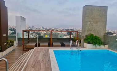 ALQUILO EXCLUSIVO DEPARTAMENTO NUEVO -COCHERA - 1 DOR. -BARRANCO LÍMITE MIRAFLORES - VISTA PANORÁMICA - PISO 16 - FULL ÁREAS COMUNES - VIGILANCIA 24/7