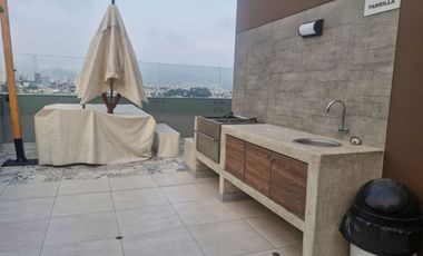 ALQUILO EXCLUSIVO DEPARTAMENTO NUEVO -COCHERA - 1 DOR. -BARRANCO LÍMITE MIRAFLORES - VISTA PANORÁMICA - PISO 16 - FULL ÁREAS COMUNES - VIGILANCIA 24/7
