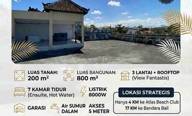 Rumah Super Luas 7 Kamar di Raya Padonan Canggu Bali