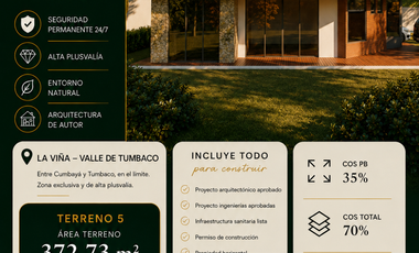VENTA TERRENO 372.73 Mts. LA VIÑA TUMBACO - PLANOS APROBADOS