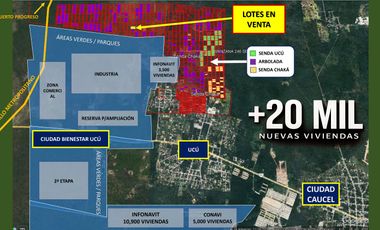 ¡Remate 2 lotes! Pegados a próxima Ciudad Bienestar en Ucú, YUcatán
