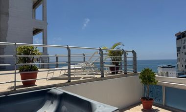 SAN LORENZO: AMOBLADO EN EDIFICIO FRENTE AL MAR CON PISCINA Y ROOFTOP