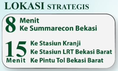 Rumah Baru Siap Huni High Ceiling, DP 0% Cicilan Mulai 3 Jutaan, Strategis 8 Menit ke Summarecon Mall dan Stasiun Bekasi - FREE PPN & Bebas Biaya