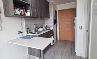 Departamento Estudio Amoblado, Edificio Espacio Ginebra, Excelente Conectividad