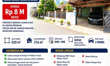 Jual cepat,masih nego! Rumah Strategis dekat mnc tower kebon jeruk jakarta barat