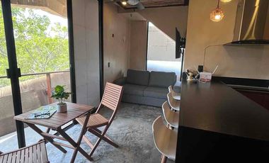Estudio (loft)  en venta amueblado y equipado, llave en mano a 5 min de la playa y a 2 cuadras de Av Kukulcanel  acceso es con calle pavimentada