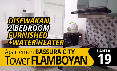 Sewa 2 Bedroom Furnished +WaterHeater Lantai 19 Apartemen Bassura City