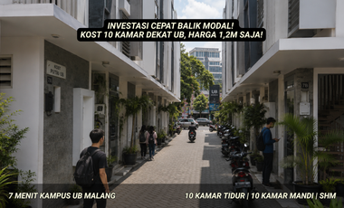 Rumah Kost Area Merjosari Cuma 1M an 5 Menit Dari Kampus UIN Malang