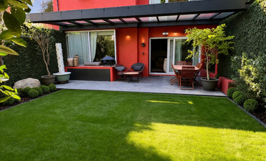 CASA EN CONDOMINIO EN VENTA EN SAN JERONIMO LIDICE, PEGADA A PERIFERICO CON JARDIN COMUN Y PROPIO
