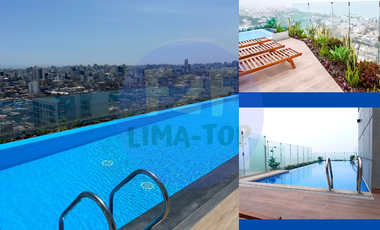 Vive en San Isidro, Depa amoblado de 1 dormitorio y studio con vista al mar!!