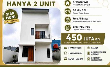 2 Hunian New Free All Biaya/DP Min 0% Dekat LRT Harjamukti Depok