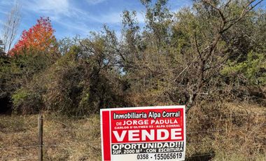 OPORTUNIDAD!! Vendo terreno 2000 m2  a 200 mts del río!