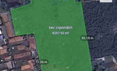 Dijual Lahan Strategis 8.000 m2 di Jalan Raya Hasyim Ashari Cipondoh Tangerang