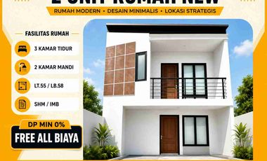 Promo Rumah New 2 lantai Free All Biaya Dekat Gerbang Tol Cisalak Depok