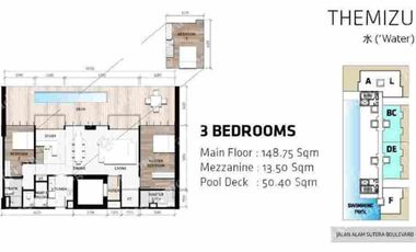Dijual / Disewakan Apartemen Yukata dengan private lift dan balkon yang super luas