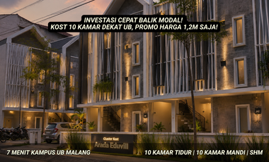 Rumah Kost 10 Kamar 1,2M Fully Furnished 5 Menit Kampus UB