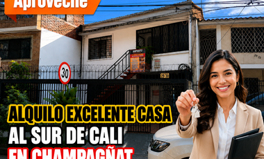 ALQUILO EXCELENTE CASA AL SUR DE CALI EN CHAMPAGÑAT.