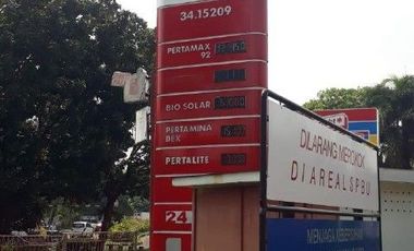 Dijual SPBU Aktif Luas 2.210 m² Pinggir Jalan Utama Bintaro Raya Sektor 3, Tangerang Selatan