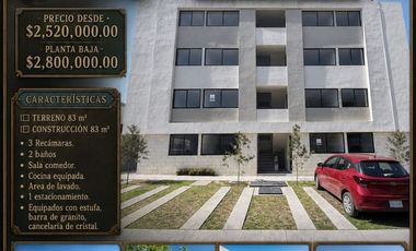 VENTA DE DEPARTAMENTOS NUEVOS, FRACCIONAMIENTO ZIBATA, CONDOMINIO CONDESA 2, 3 RECAMARAS