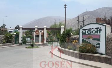 VENDO TERRENO 160M2 en CONDOMINIO GOLF DE HUAMPANI, 2da. ETAPA, MZA. N  LOTE 16, CHACLACAYO