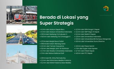 Rumah Sim. Kukusan Beji (230 meter Tol Kukusan-3) Murah di Kota Depok, Jual Dijual