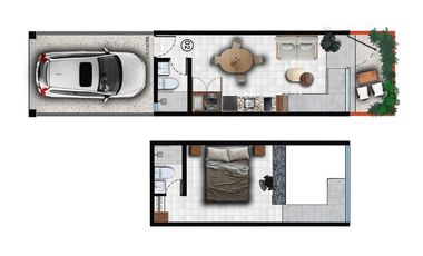 Departamento Tipo TOWNHOUSE en ORZA LOFT | Planta Baja