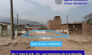 VENTA TERRENO 120m2 - Los Jazmines de CARABAYLLO