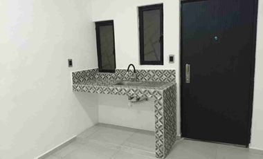 Mini loft con baño privado, area de cocina y estacionamiento.
