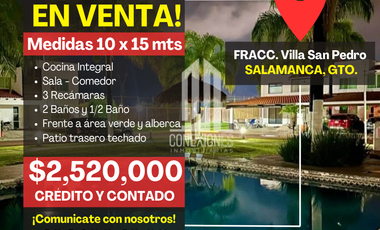 CASA EN VENTA FRACC, VILLA SAN PEDRO, SALAMANCA,GTO