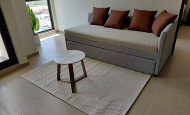 RENTA DEPA NUEVO AMUEBLADO CON GENIAL VISTA PISO 12 EN AVE.TULUM