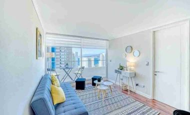 Arriendo departamento amoblado 1D 1B Costas de Montemar Concon estacionamiento bodega piscina