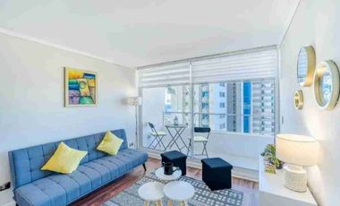 Arriendo departamento amoblado 1D 1B Costas de Montemar Concon estacionamiento bodega piscina