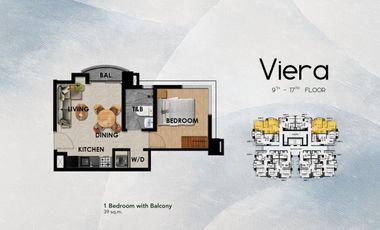 RFO 1 bedroom condominium unit for sale in Marfori Tower Lakefront Sucat Muntinlupa City