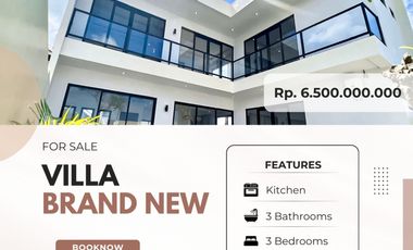 FOR SALE VILLA BRAND NEW FULL FURNISHED WITH LARGE SWIMMING POOL AT PERERENAN