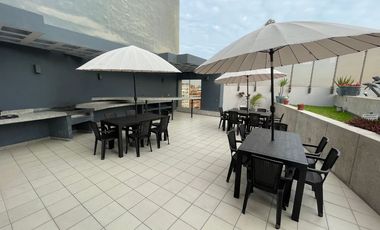 Mini Full Equipado, con Cochera Techada y Vista a Parque. PET FRIENDLY. Edificio con Gym, Terraza, Piscina, Sauna