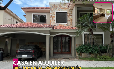 En alquiler casa de 3 dormitorios en urb.Plaza Real en vía Samborondón.