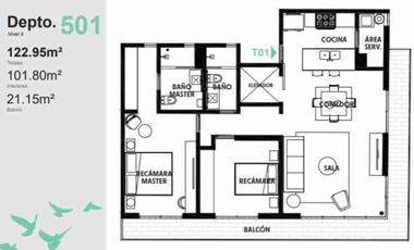 Departamento de lujo cerca de Reforma 122.95 m² + balcón privado  Entrega inmediata