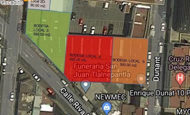 Bodegas y Locales en Av. Sor Juana, Tlalnepantla Centro en Esquina o Cabeza de Manzana