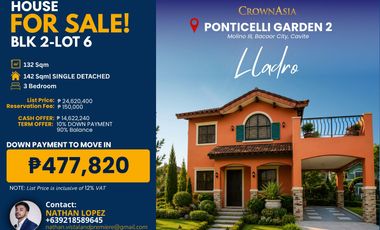 For Sale House and lot in Molino Bacoor cavite Ponticelli Amici Carmel Augustine grove citta italia Vittoria vivace island park