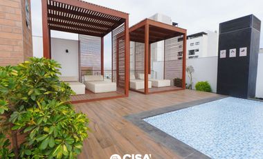 Loft amoblado en alquiler en Barranco - Vista, piscina, gimnasio, coworking, parrilla y cochera