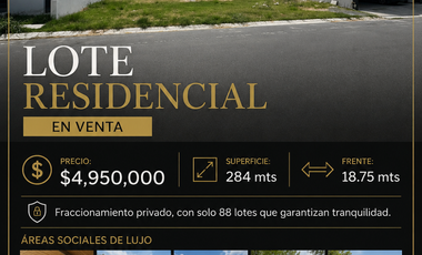 EXCLUSIVO LOTE RESIDENCIAL EN VENTA
