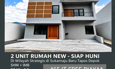 Jual 2 Rumah Baru 2 Lantai Dekat Pasar Cisalak & Pintu Gerbang Tol Cisalak Depok