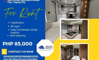 For rent 1 bedroom nicely interior in One maridien in BGC near Serendra